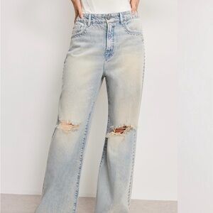 Women's Light Blue Distressed Jeans
